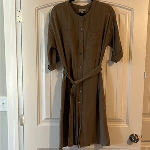 Pure Collection Silk Linen Tie Front Dress